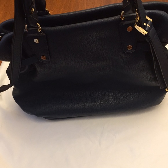MK Navy Large Megan Satchel - Picture 3 of 8